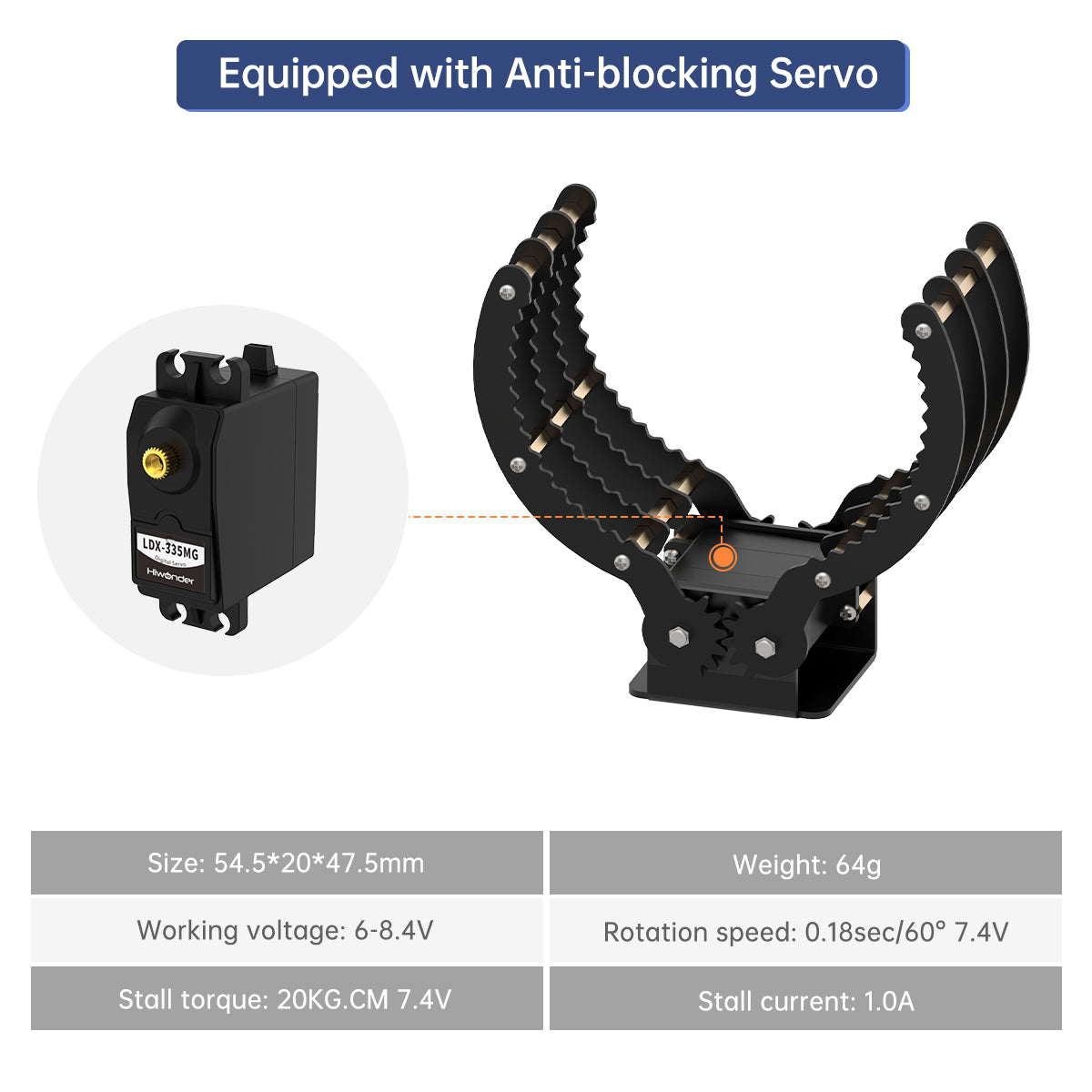 Black Aluminum Alloy Gripper for Robot DIY Black Aluminum Alloy Gripper for Robot DIY